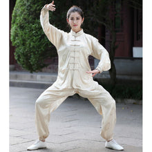 Muatkan imej ke dalam penonton Galeri, Auspicious Pattern Silk Blend Women&#39;s Traditional Chinese Tai Chi Suit
