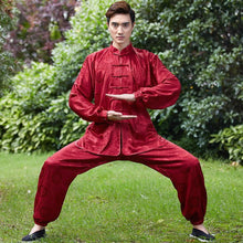 Muatkan imej ke dalam penonton Galeri, Auspicious Pattern Silk Blend Chinese Kung-fu Suit
