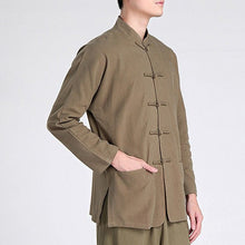 Load image into Gallery viewer, Mandarin Collar Linen Traditional Chinese Kung Fu Suit with Strap Buttons
