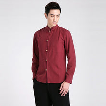 Load image into Gallery viewer, Long Sleeve Linen Traditional Chinese Kung Fu Shirt
