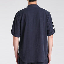 Load image into Gallery viewer, Short Sleeve Linen Traditional Chinese Kung Fu Shirt Tai Chi Top
