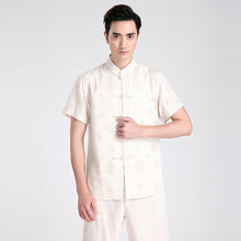 Load image into Gallery viewer, Short Sleeve Linen Traditional Chinese Kung Fu Shirt Tai Chi Top
