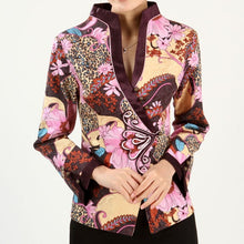 Load image into Gallery viewer, V Neck Floral Fancy Cotton Tradtional Chinese Jacket
