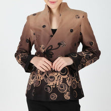 Load image into Gallery viewer, V Neck Taffeta Tradtional Chinese Jacket with Butterfly Button
