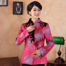 Load image into Gallery viewer, V Neck Brocade Tradtional Chinese Jacket with Butterfly Button
