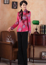 Muatkan imej ke dalam penonton Galeri, V Neck Brocade Tradtional Chinese Jacket with Butterfly Button
