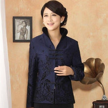 Load image into Gallery viewer, Floral Fancy Cotton Stand Collar Chinese Jacket Mother Coat
