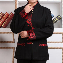 Muatkan imej ke dalam penonton Galeri, Traditional Chinese Style Wool Blend Wadded Jacket Mother&#39;s Coat
