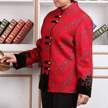 Muatkan imej ke dalam penonton Galeri, Traditional Chinese Style Wool Blend Wadded Jacket Mother&#39;s Coat
