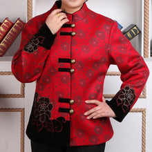 Muatkan imej ke dalam penonton Galeri, Traditional Chinese Style Wool Blend Wadded Jacket Mother&#39;s Coat
