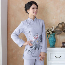 Load image into Gallery viewer, Lotus Print Signature Cotton Traditional Chinese Blouse
