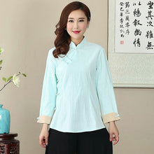 Muatkan imej ke dalam penonton Galeri, Signature Cotton Traditional Chinese Blouse Mother Shirt
