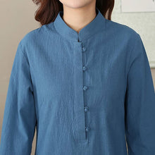 Muatkan imej ke dalam penonton Galeri, Signature Cotton Mandarin Collar Traditional Chinese Blouse
