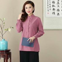 Muatkan imej ke dalam penonton Galeri, Signature Cotton Mandarin Collar Traditional Chinese Blouse
