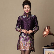 Load image into Gallery viewer, Long Sleeve Floral Chinese Style Wind Coat with Strap Buttons
