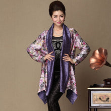 Muatkan imej ke dalam penonton Galeri, Open Front Floral Linen Chinese Style Wind Coat
