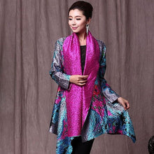 Muatkan imej ke dalam penonton Galeri, Open Front Floral Linen Chinese Style Wind Coat
