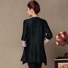 Load image into Gallery viewer, Asymmetric Hem Silk &amp; Linen Chinese Style Women&#39;s Wind Coat
