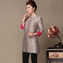 Load image into Gallery viewer, Asymmetric Hem Silk &amp; Linen Chinese Style Women&#39;s Wind Coat
