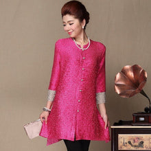 Load image into Gallery viewer, Asymmetric Hem Silk &amp; Linen Chinese Style Women&#39;s Wind Coat
