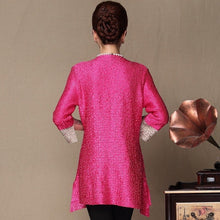 Load image into Gallery viewer, Asymmetric Hem Silk &amp; Linen Chinese Style Women&#39;s Wind Coat
