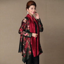 Muatkan imej ke dalam penonton Galeri, Open Front Floral Silk &amp; Linen Chinese Style Wind Coat
