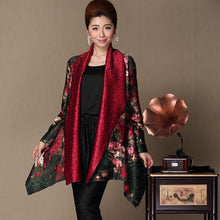 Muatkan imej ke dalam penonton Galeri, Open Front Floral Silk &amp; Linen Chinese Style Wind Coat
