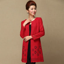 Load image into Gallery viewer, Round Neck Open Front Hollowed-out Floral Chinese Style Wind Coat
