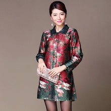 Load image into Gallery viewer, Silk &amp; Linen Floral Chinese Style Women&#39;s Wind Coat
