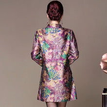 Load image into Gallery viewer, Silk &amp; Linen Floral Chinese Style Women&#39;s Wind Coat
