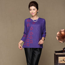 Load image into Gallery viewer, Petals Pattern Round Neck Chinese Style Women&#39;s Cardigan
