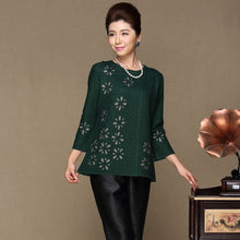 Load image into Gallery viewer, Petals Pattern Round Neck Chinese Style Women&#39;s Cardigan
