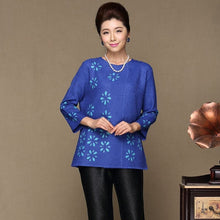 Load image into Gallery viewer, Petals Pattern Round Neck Chinese Style Women&#39;s Cardigan
