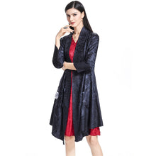 Load image into Gallery viewer, 3/4 Sleeve Chinese Style Wind Coat Shawl with Flower Applique
