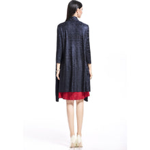 Load image into Gallery viewer, 3/4 Sleeve Chinese Style Wind Coat Shawl with Flower Applique
