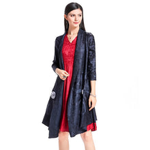 Load image into Gallery viewer, 3/4 Sleeve Chinese Style Wind Coat Shawl with Flower Applique
