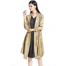 Load image into Gallery viewer, 3/4 Sleeve Chinese Style Wind Coat Shawl with Flower Applique
