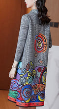 Muatkan imej ke dalam penonton Galeri, Folded Floral Print Lapel Collar Chinese Style Casual Dress Boho Dress
