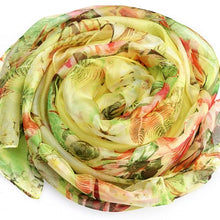 Muatkan imej ke dalam penonton Galeri, All Matched Real Silk Oriental Floral Scarf Shawl
