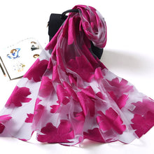 Load image into Gallery viewer, Flowers Pattern All-match Warm Chiffon Scarf Shawl
