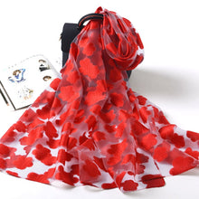 Load image into Gallery viewer, Flowers Pattern All-match Warm Chiffon Scarf Shawl
