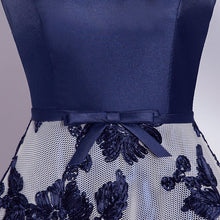 Muatkan imej ke dalam penonton Galeri, Deep V Neck A-line Evening Dress with Floral Lace Skirt
