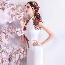 Muatkan imej ke dalam penonton Galeri, Floral Cheongsam Top Full Length Mermaid Evening Dress
