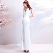 Muatkan imej ke dalam penonton Galeri, Floral Cheongsam Top Full Length Mermaid Evening Dress
