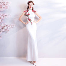 Load image into Gallery viewer, Floral Cheongsam Top Full Length Mermaid Evening Dress
