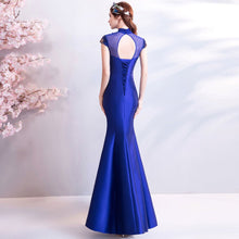 Muatkan imej ke dalam penonton Galeri, Floral Sequins Cheongsam Top Full Length Mermaid Evening Dress
