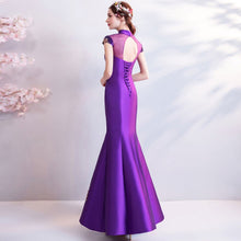 Muatkan imej ke dalam penonton Galeri, Floral Sequins Cheongsam Top Full Length Mermaid Evening Dress
