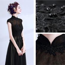 Load image into Gallery viewer, Cheongsam Top Illusion Neck Evening Dresss with Sequins
