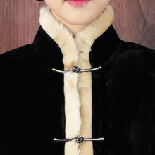 Load image into Gallery viewer, Stand Collar Fur Edge Chinese Style Women&#39;s Wadded Jacket
