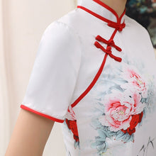 Load image into Gallery viewer, Cheongsam Top Full Length Ao Dai Two-piece Dress with Handmade Drawing
